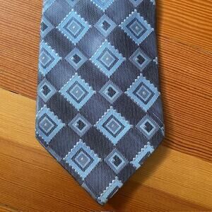 Courage Silk Hand Sewn Handmade Silver Blue Neck Tie Mens Neckwear 4 x 59 inches